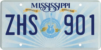 MS license plate ZHS901