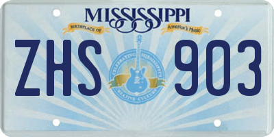 MS license plate ZHS903