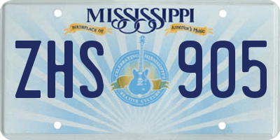 MS license plate ZHS905