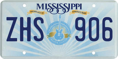 MS license plate ZHS906