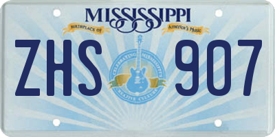 MS license plate ZHS907