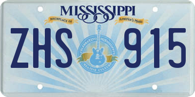 MS license plate ZHS915
