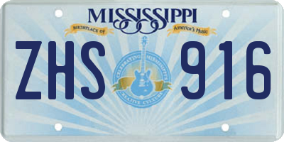 MS license plate ZHS916