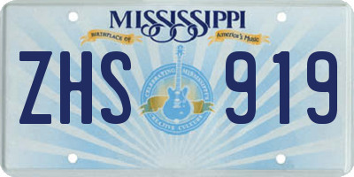 MS license plate ZHS919