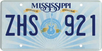 MS license plate ZHS921