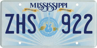 MS license plate ZHS922