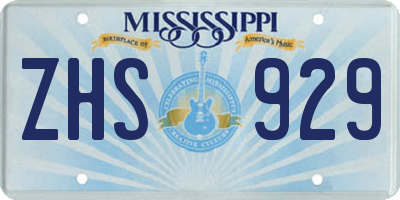MS license plate ZHS929