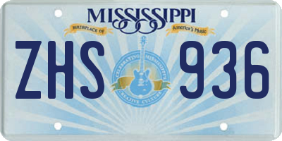 MS license plate ZHS936