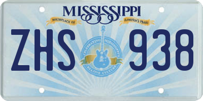 MS license plate ZHS938