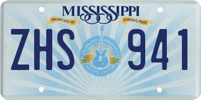 MS license plate ZHS941