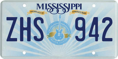 MS license plate ZHS942