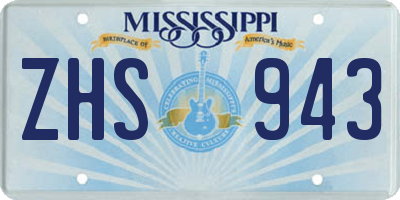 MS license plate ZHS943
