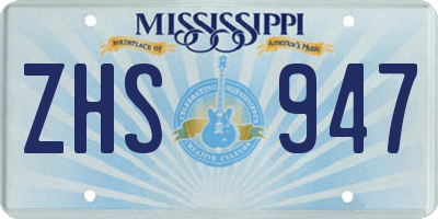 MS license plate ZHS947