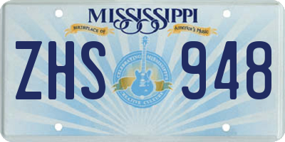 MS license plate ZHS948