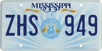 MS license plate ZHS949