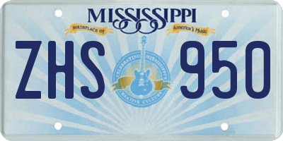 MS license plate ZHS950