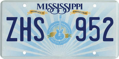 MS license plate ZHS952
