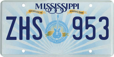 MS license plate ZHS953