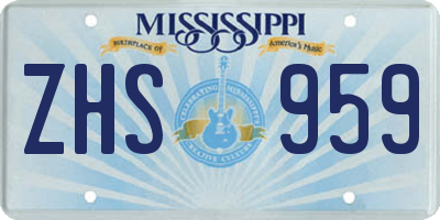MS license plate ZHS959