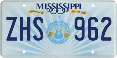 MS license plate ZHS962