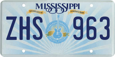 MS license plate ZHS963