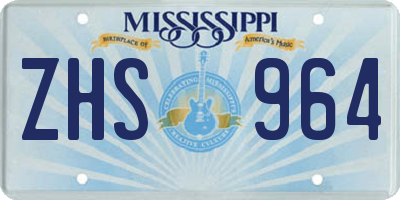 MS license plate ZHS964