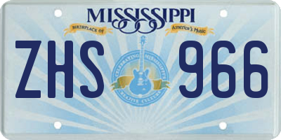 MS license plate ZHS966