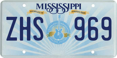 MS license plate ZHS969