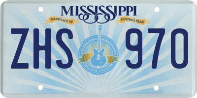 MS license plate ZHS970
