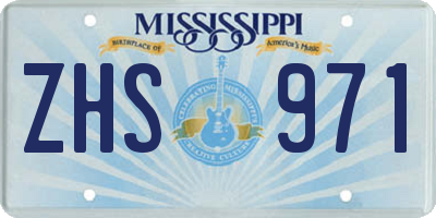 MS license plate ZHS971