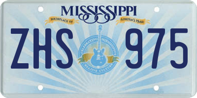 MS license plate ZHS975