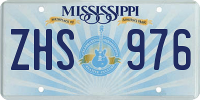 MS license plate ZHS976