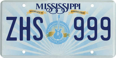 MS license plate ZHS999