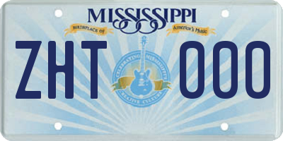 MS license plate ZHT000