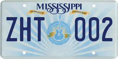 MS license plate ZHT002
