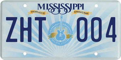 MS license plate ZHT004