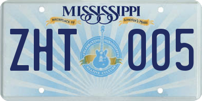 MS license plate ZHT005