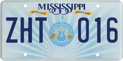 MS license plate ZHT016
