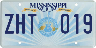 MS license plate ZHT019