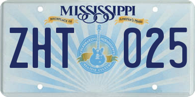 MS license plate ZHT025