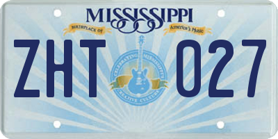 MS license plate ZHT027