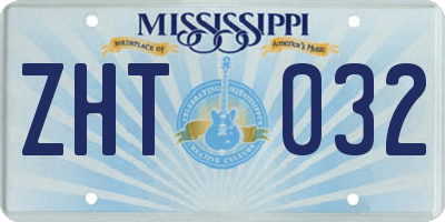 MS license plate ZHT032