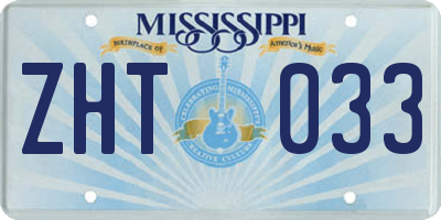 MS license plate ZHT033