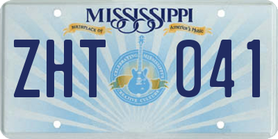 MS license plate ZHT041
