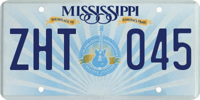 MS license plate ZHT045