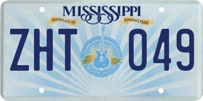 MS license plate ZHT049