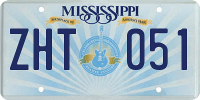 MS license plate ZHT051