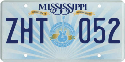 MS license plate ZHT052