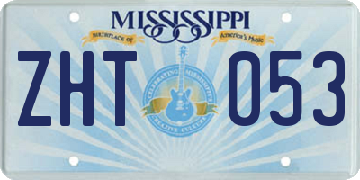 MS license plate ZHT053