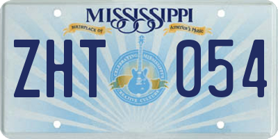 MS license plate ZHT054